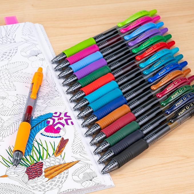 Pilot G2 Premium Gel Roller Pens, Fine Point 0.7 mm, Blue Ink Pens Fine Point, Pack of 12 - Ideal for School, Journaling, and Office Writing