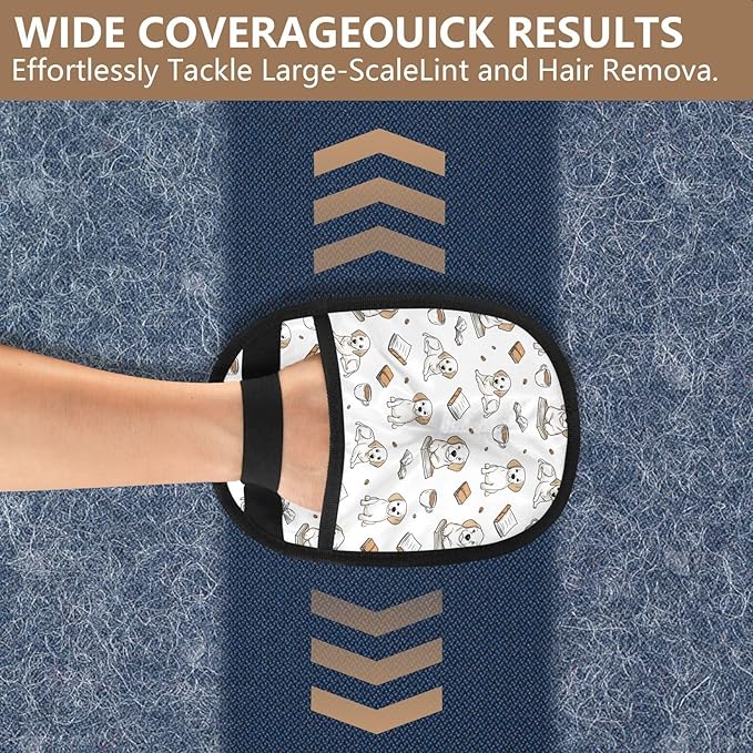 I·D Good Figure Pet Grooming Gloves Reusable Dog & Cat Hair Remover for Furniture, Car Interiors Multi-Surface Deshedding Tool for Carpets, Bedding & Home Cleaning