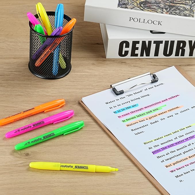 Highlighters Bulk 48 Pack–6 Assorted Colors Chisel Tip High lighter Marker Set for School,Office,Bible Study, Journaling–Smear-Free,Quick Dry Ink No Bleed Fluorescent Pens for Teachers Students