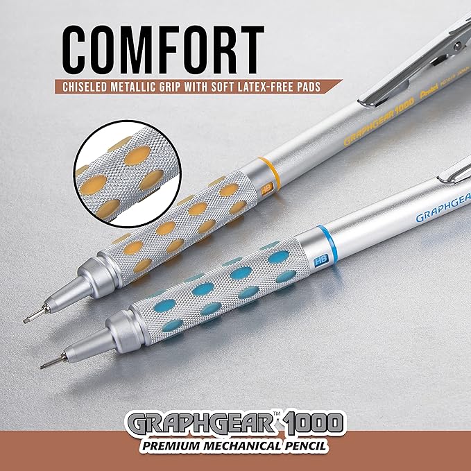 Pentel GraphGear 1000 Mechanical Pencil, (0.5mm) Point Size, Black Barrel, 1 Each (PG1015A)