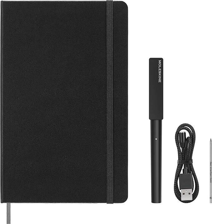 Moleskine Smart Writing Set with Improved Battery – 2024 Edition | Smart Notebook & Smart Pen for Digital Note-Taking | Works Notes App Smart Notebooks Only