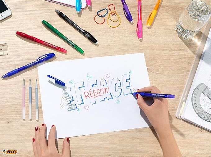 Bic 943441 Gel Ocity Illusion Print Gel Pen 0.7 mm (Pack of 12) – Black