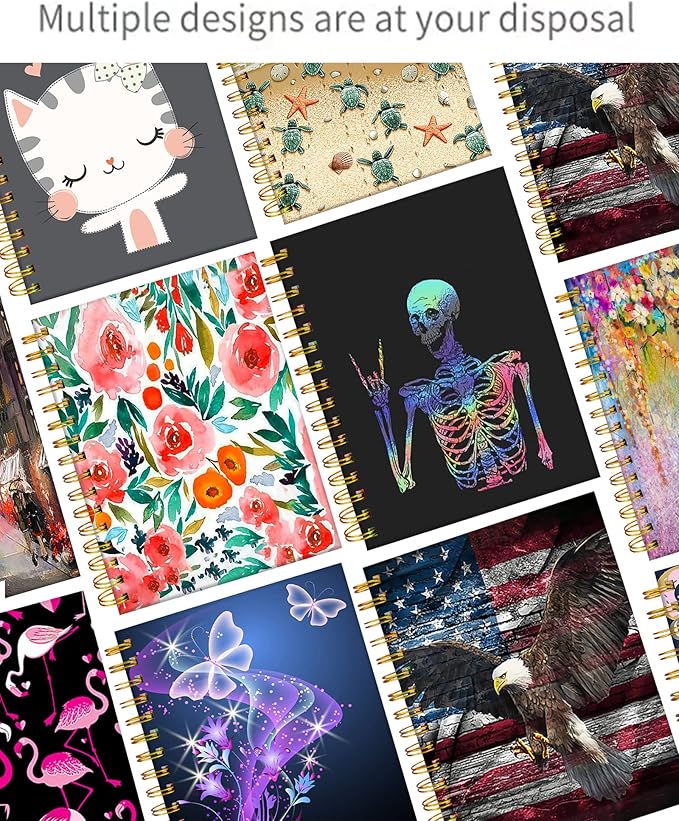 iampanda Spiral Journal Notebook,Cute Strong Twin-Wire Binding with Premium Paper for Girl Women,60 Sheets A5 College Ruled Notebook/Journal,Perfect for School Office Home Gifts,White Daisy Design