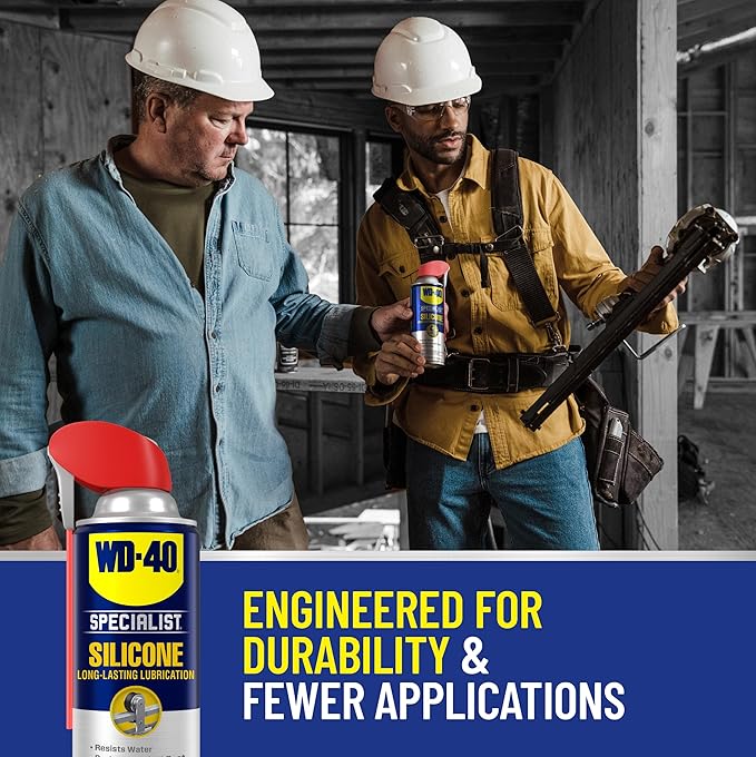 WD-40 Specialist Silicone Lubricant with Smart Straw Sprays 2 Ways, Twin-Pack, 11 OZ, [12-Pack]