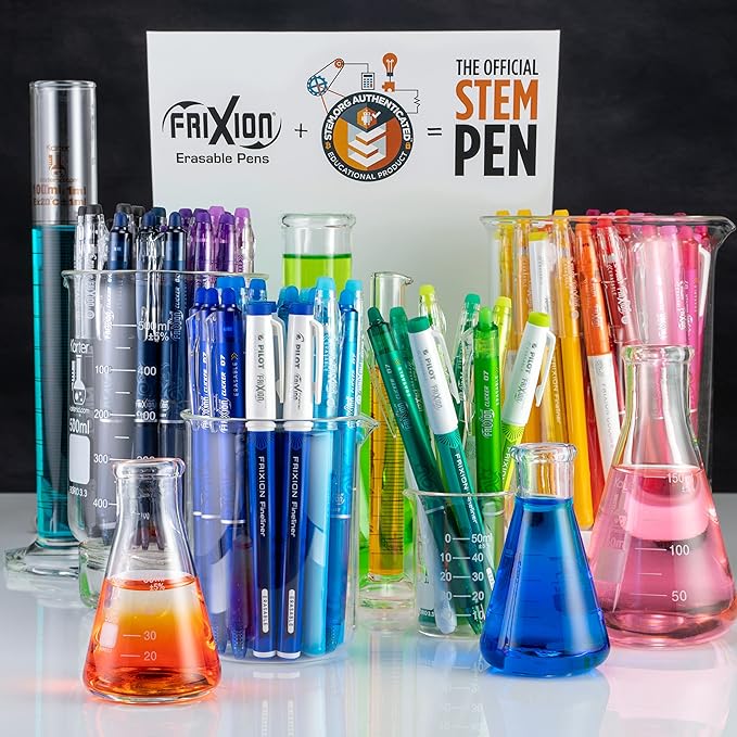 Pilot FriXion Fineliner Erasable Marker Pens, Fine Point 0.5 mm, Pack of 12, Assorted Colors, Erasable Pens - Ideal for School, Journaling, & Office Writing