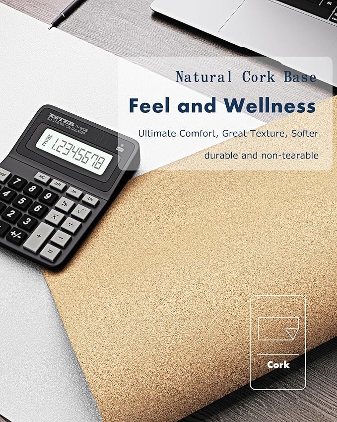 YSAGi Double-Sided Desk Pad, Leather Desk Mat, Eco Cork Desk Pad Protector,Large Mouse Pad,Waterproof Desk Blotter for Office/Home (Off-White+Cork, 47.2" x 23.6")