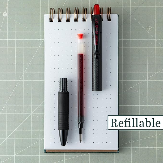 PILOT G2 Edge Red Premium Gel Roller Pens, 0.7 mm Fine Point Pens, Sensory Writing Experience, 8ct Box - Ideal for School, Journaling & Office Writing