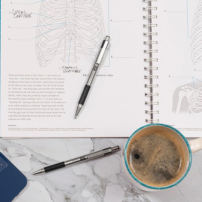 Zebra Pen G-301 Retractable Gel Pen, 0.7mm Medium Point, Stainless Steel Barrel, Ideal for Office Supplies, School Supplies & Teacher Supplies, Black Ink, 4-Pack (41314)