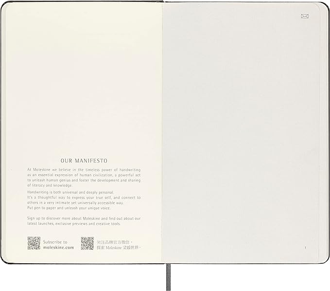 Moleskine Smart Notebook, Large, Plain, Black, Hard Cover (5 x 8.25)