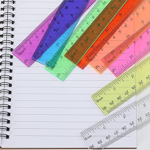 Ruler 12 Inch,Rulers for School,Rulers Bulk for Classroom,8 Pack