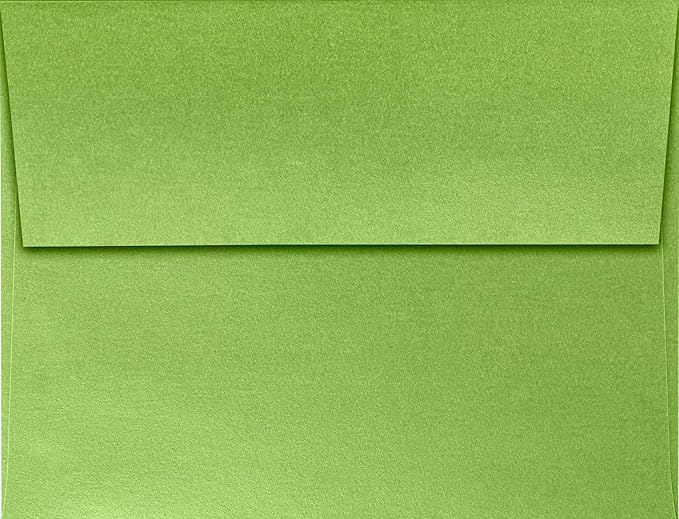LUXPaper A2 Invitation Envelopes | Peel & Press | 4 3/8" x 5 3/4" | Fairway Green Metallic | 80lb. Text | 50 Qty