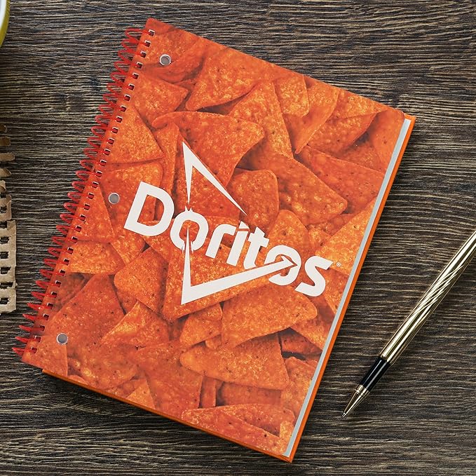 Doritos Cute One Subject Spiral Notebook College Ruled, 3 Ring Single Subject Spiral for School Fun Cute Notebooks