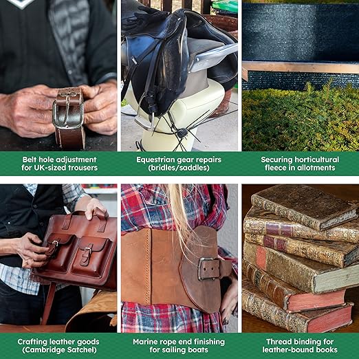 Professional Leather Hole Punch Plier - Tonmifr Heavy Duty 6 Sizes Belt & Watch Band Hole Puncher Tool, Leather Craft Tool for Belts, Handbags, Straps, Cardboard, Precision Ground Punches with Non-Sli