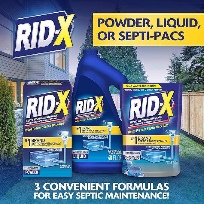 RID-X Septic Treatment, Septic Tank Treatment, 3 Month Supply Of Powder, 29.4 oz