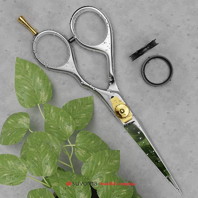 Suvorna Beard & Mustache Scissors for Men - 5" Grooming Scissors for Trimming, Cutting, and Shaping Facial Hair - Japanese Steel Hair Cutting Scissors for Barbers, Professionals & Home Use