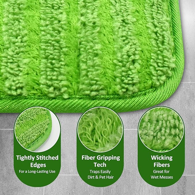 Reusable Mop Pads for Swiffer Sweeper Mops Microfiber Mop Floor Pad Refills Compatible with Sweeper Washable Mop Head Pads Replacements for Multi Surface Dry & Wet Floor Cleaning, 4 Pack