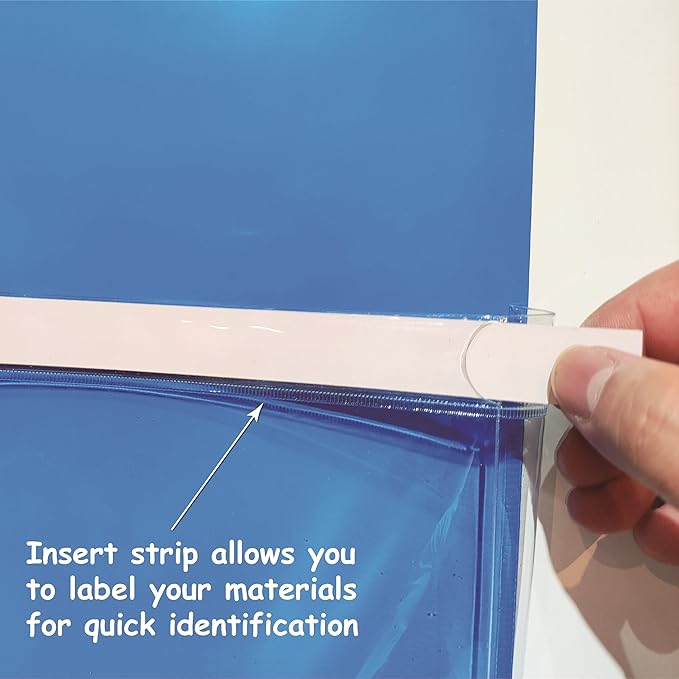 Magnetic Pocket 4 Pack – Self-Adhesive Magnetic Storage Pouch for Documents, Notes & Tools, Strong Magnet Backing for Fridge, Whiteboards, and Metal Surfaces (White 4Pcs)