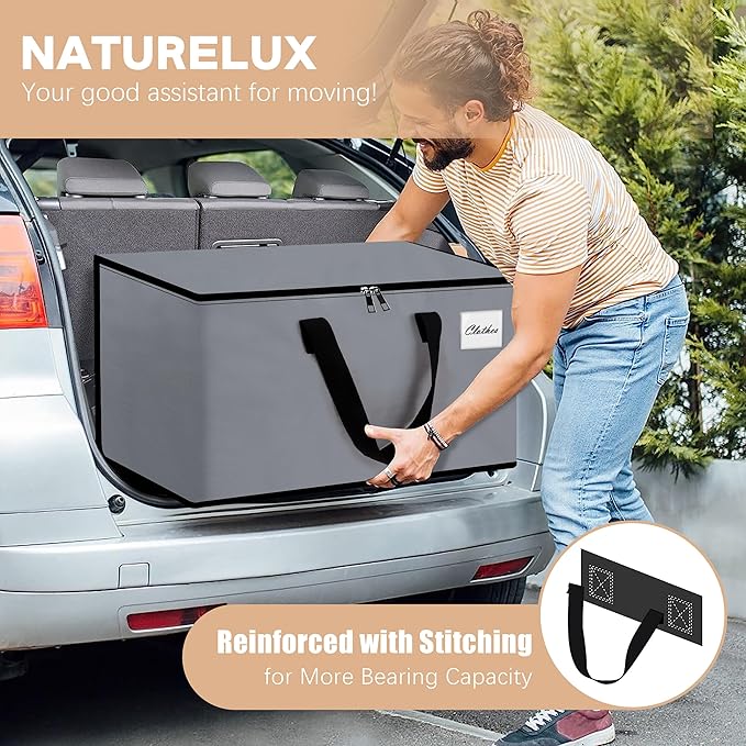 Heavy Duty Moving Bags - Extra Large Packing Bags and Storage Totes, Collapsible and Foldable Option for Moving and Storage, Multicolored, 125 L - 6 Pack