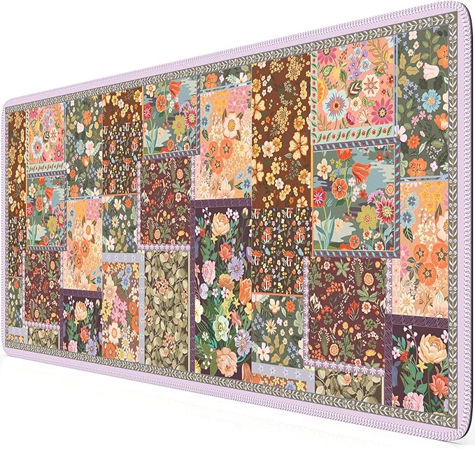 HAOCOO Brown Desk Matt for Desktop, Non-Slip Large Desk Pad Mat with Stitched Edges, Keyboard Mats for Desk, Water-Resistant Large Mouse Pad for Office, Gaming