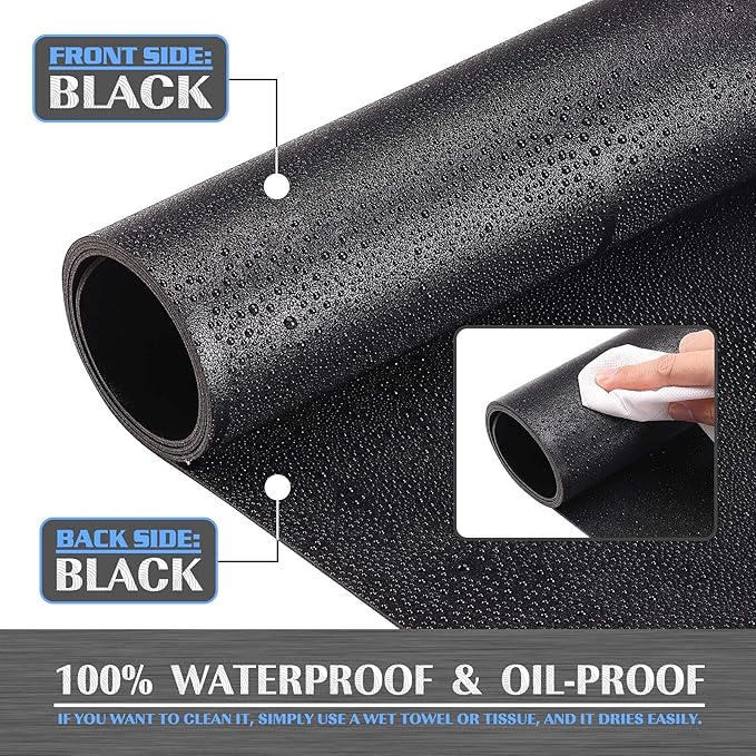 K KNODEL Large Office Leather Desk Mat, Mouse and Keyboard Pad, Computer and Laptop Mat, Desktop Protector and Cover, Writing Pad and Blotter (47.2"x23.6", Black)