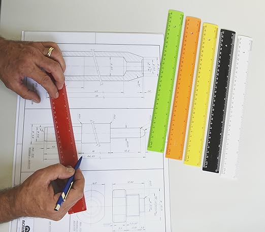 Acrimet Plastic Ruler 12 Inches/ 30 Centimeters, Measuring Device Tool for Student, School, Office, Heavy Duty (Citric Assorted Color) (6 Pack)