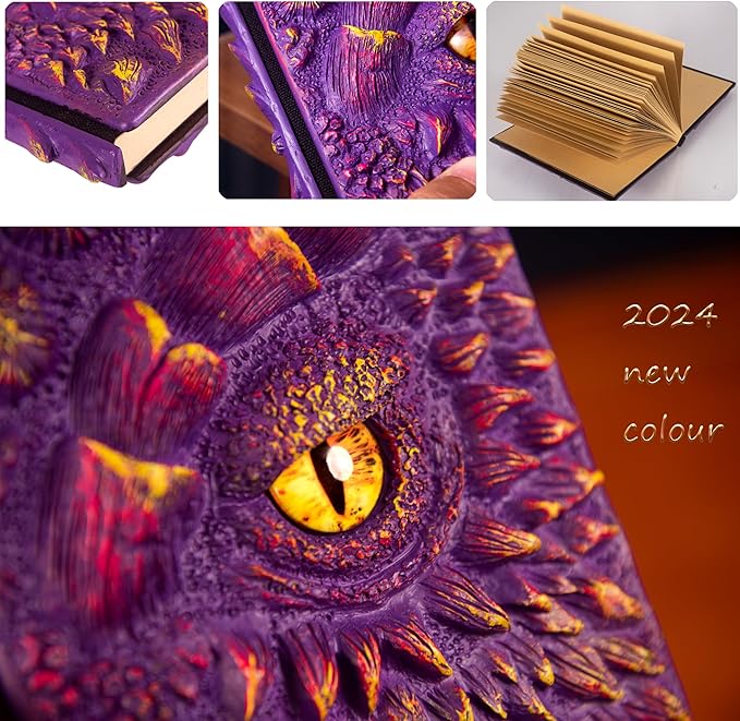 3D Dragon Eye Embossed Journal,Resin Engraving Notebook,Dnd notebook for Dragon Lovers ，Blank Paper,Hardcover Travel Notepad for Writing,Sketchbook,Collection,Gift,Decoration A4 and A5 Size