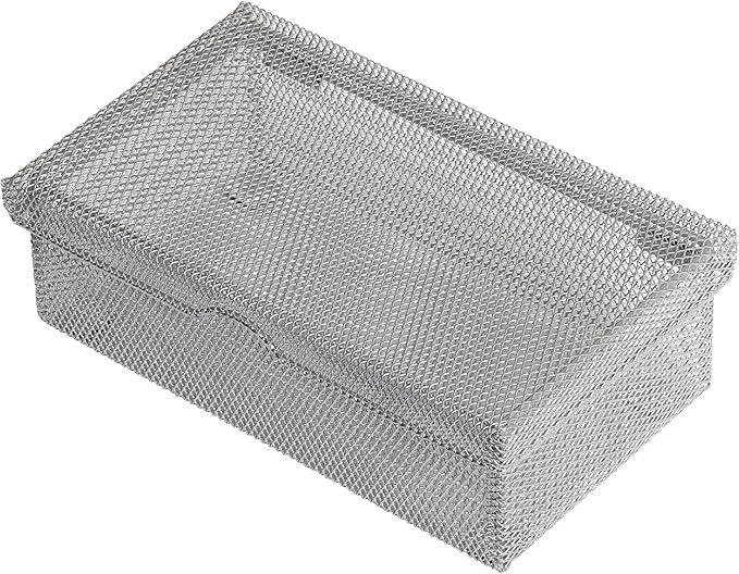 Ybm Home Silver Hinged Mesh Pencil, Markers, Pens Storage Box, School Supply Holder Office Desktop Organizer 2307 (1)