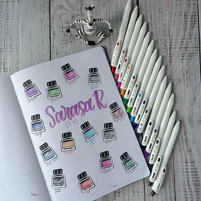 Zebra Pen Sarasa R Retractable Gel Pen, Extra Fine Point 0.4mm, School & Journaling Supplies, Rubber Grip, Binder Clip, Red Water-Resistant Ink, 12-Pack (47570)