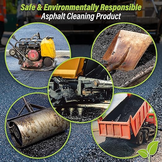 Trick Shot Asphalt Solvent and Cleaner - Biodegradable Industrial Degreaser for Paving Equipment & Tools - Eco-Friendly Remover of Tar, Tack, Sealcoating Oil, & Bitumen, Made in USA (1-Pack)