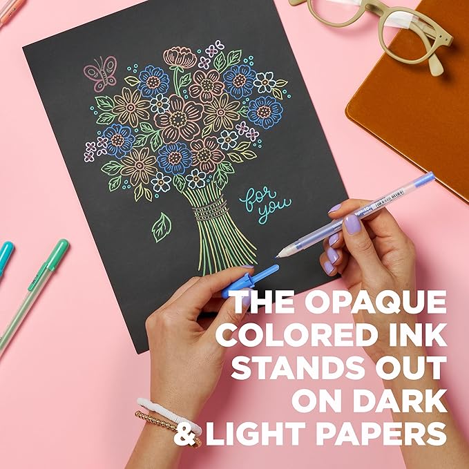 SAKURA Gelly Roll Moonlight 10 Gel Pens - Bold Point Ink Pen for Journaling, Art, or Drawing - for Art Gifts, DIY Projects - Assorted Bright Ink - Bold Line - 10 Pack