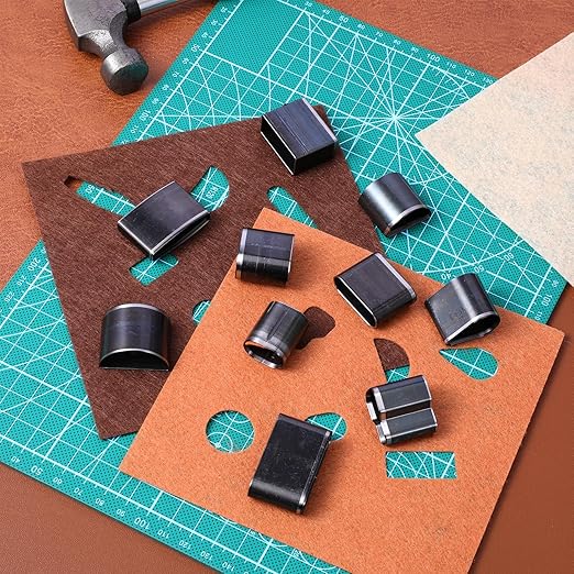 52 Pcs Hole Hollow Punch Tool, Heavy-Duty High-Carbon Steel Leather Cutting Dies Multi-Shape Hollow Punch Cutter DIY Leathers Working Tools for Belt/Watchband/Handmade Crafts Precision Hole Punching