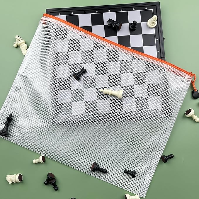 Oaimyy-16 PCS-8 x 10 inches-Mesh Zipper Pouch, Plastic Zip File Folders Puzzle Bags for Organizing,for Office Supplies,Travel,Home Storage-Multicolor