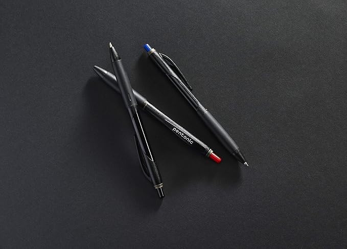 linc Pentonic BR-T Retractable Ballpoint Pens, 12 Count, Blue Ink, 0.7 mm Fine Point, Smooth Writing For Journaling, Office & School (PEN12123)