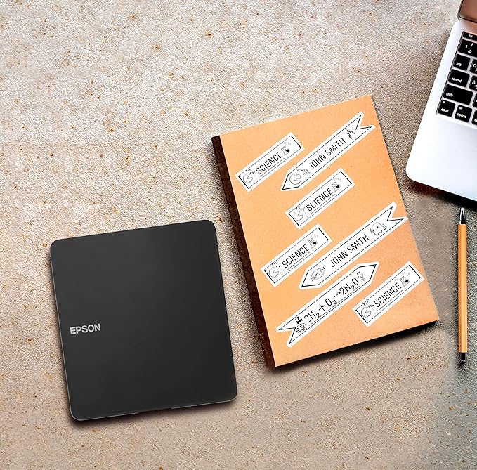 LABELWORKS Epson LW-C610PX-BLK Christmas Crafter Bundle - Label Maker and White on Red and White on Green Tape