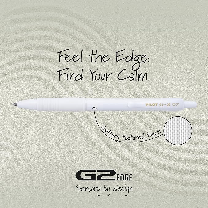 PILOT G2 Premium Gel Roller Pens, Edge White Pen, Sensory Writing Experience, Fine Point 0.7 mm, 12ct Box - Ideal for School, Journaling & Office Writing