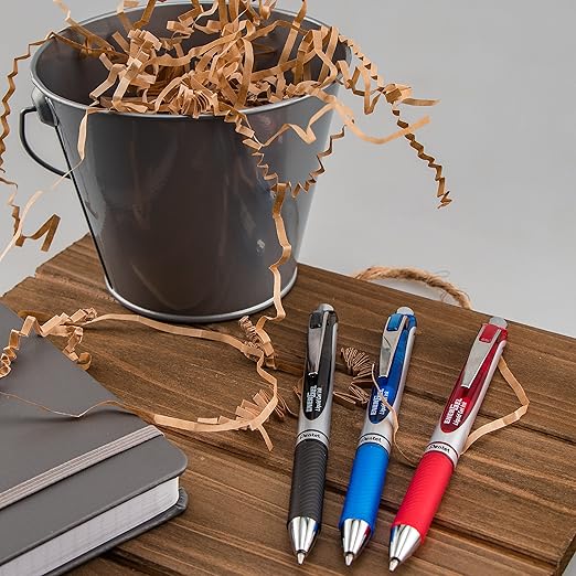 Pentel EnerGel RTX Retractable Liquid Gel Pen, 0.7mm, Medium Line, Assorted Ink, 12-Pk (BL77BP12M2)