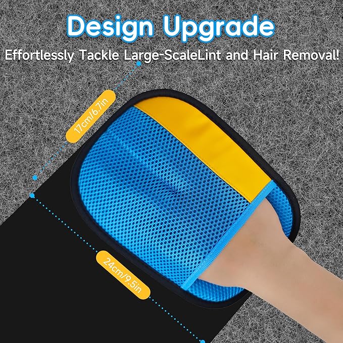 YOSEPATI Pet Hair Removal Glove, Magic Brush Electrostatic Mitt, Pet Hair Remover Tool for Dog & Cat, Reusable Pet Hair Gloves Pet Grooming Needs, Fur Remover for Couch, Clothing, Carpet & Car Seat