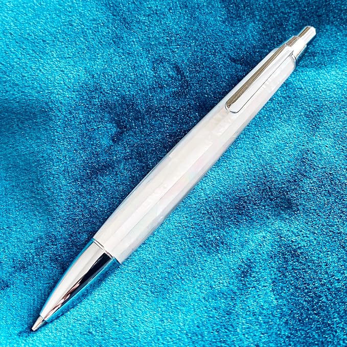 LACHIEVA LUX Mother of Pearl Mechanical Pencil 0.7mm, Elegant Metal Pencil for Drawing and Sketching, Includes 12 Lead Refills