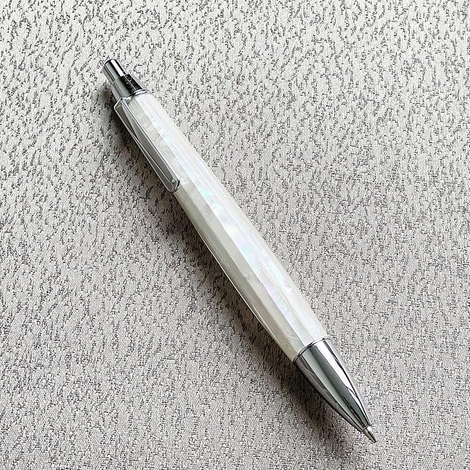 LACHIEVA LUX Mother of Pearl Mechanical Pencil 0.7mm, Elegant Metal Pencil for Drawing and Sketching, Includes 12 Lead Refills