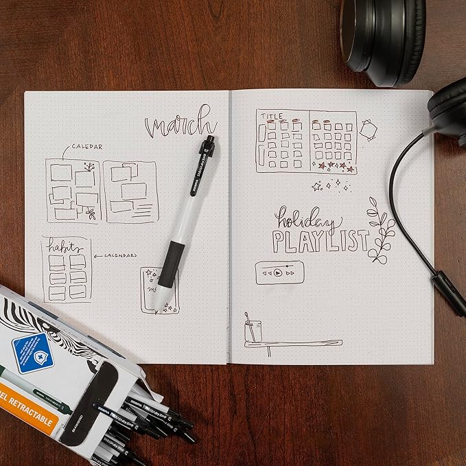 Zebra Pen Sarasa Dry X20+ Retractable Gel Pen, Plastic Barrel with Protective Coating, Medium Point, 0.7mm, Black Ink, 12-Pack (41610)