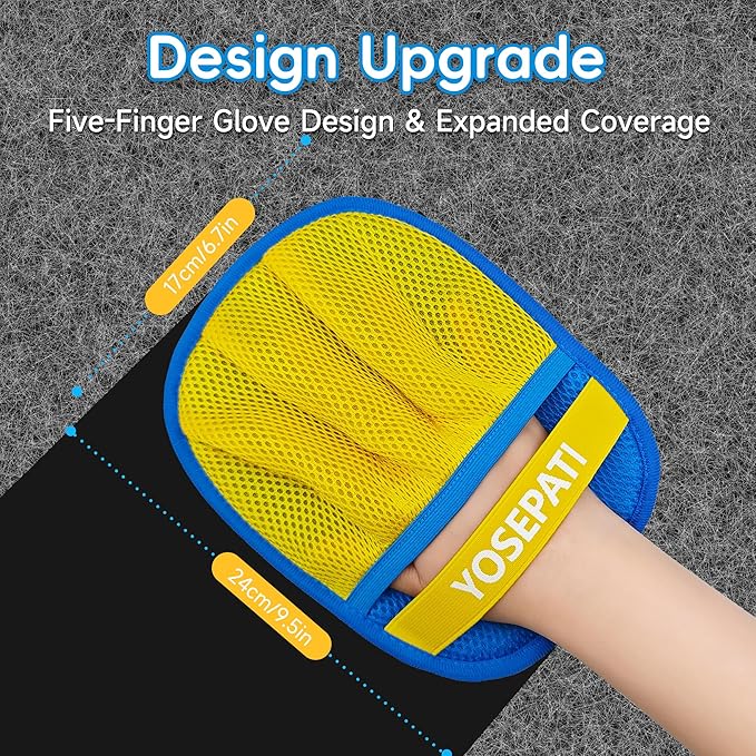 YOSEPATI Thickened Ectrostatic Pet Hair Removal Glove for Cat & Dog, Upgraded Five-Finger Reusable Magic Brush Pet Hair Remover Tool for Couch, Clothing, Carpet & Car Seat, Cat Grooming Gloves
