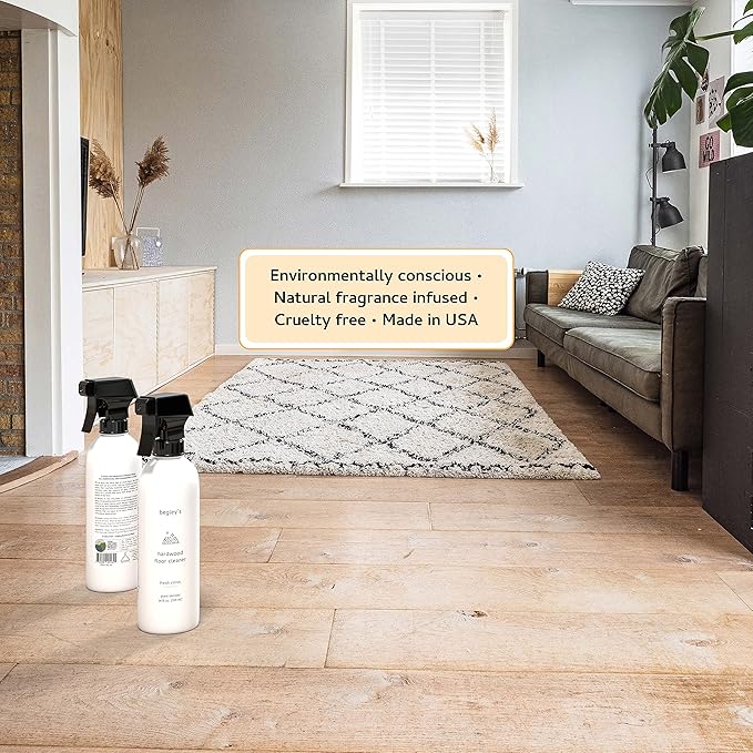 Begley's Hardwood Floor Cleaner Spray - Hard Wood Floor Cleaner for Mopping - Citrus Scent Hardwood Cleaner - 24 oz, 2 Pack