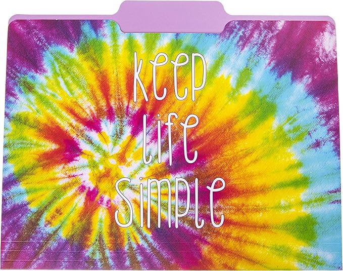 Graphique "Tie Dye" File Folder Set – File Set Includes 9 Folders and 3 Unique Go-Getter Designs, Embellished w/Gold Foil on Durable Triple-Scored Coated Cardstock